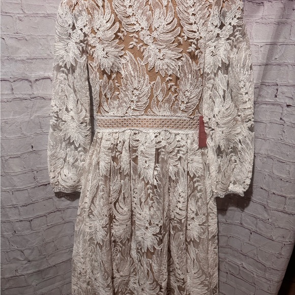 Ivy City Co Cream Floral Lace Dress XS - 0 - Picture 9 of 13